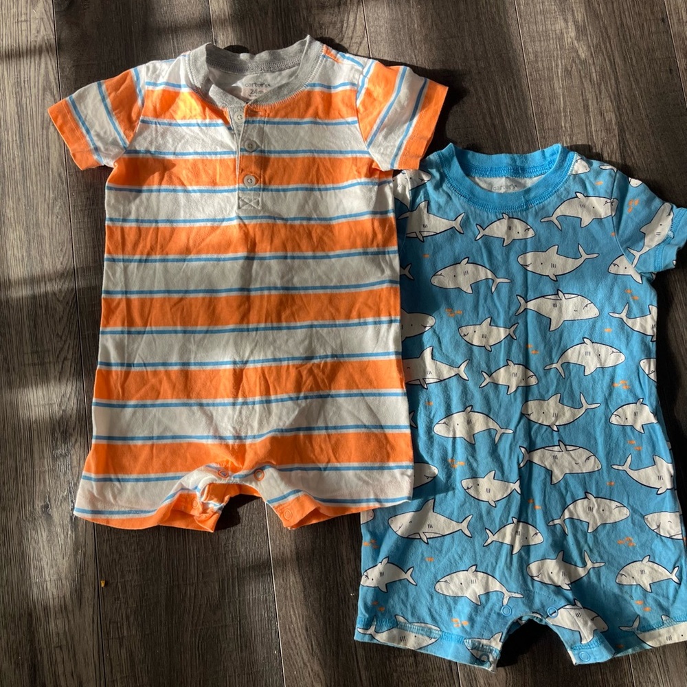 Carter's Orange and Blue Kids One Pieces